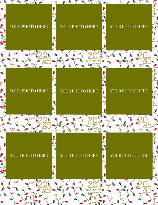 Holiday Lights Polaroid Magnets