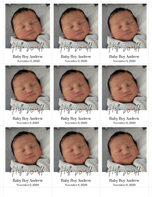 Personalized Birth Announcement Photo Magnets